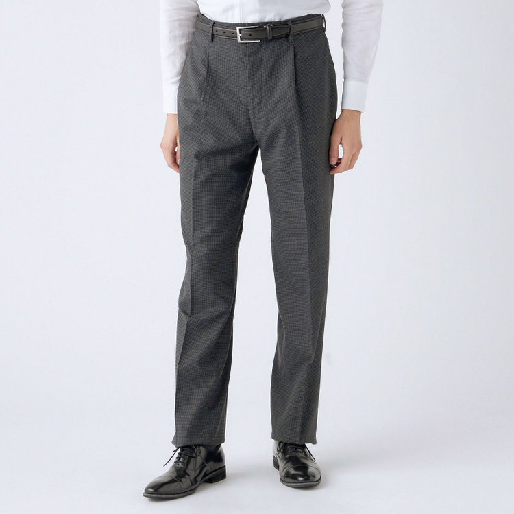 L.O.X】【大きいサイズ】【秋冬】ウールブレンド 1タックパンツ