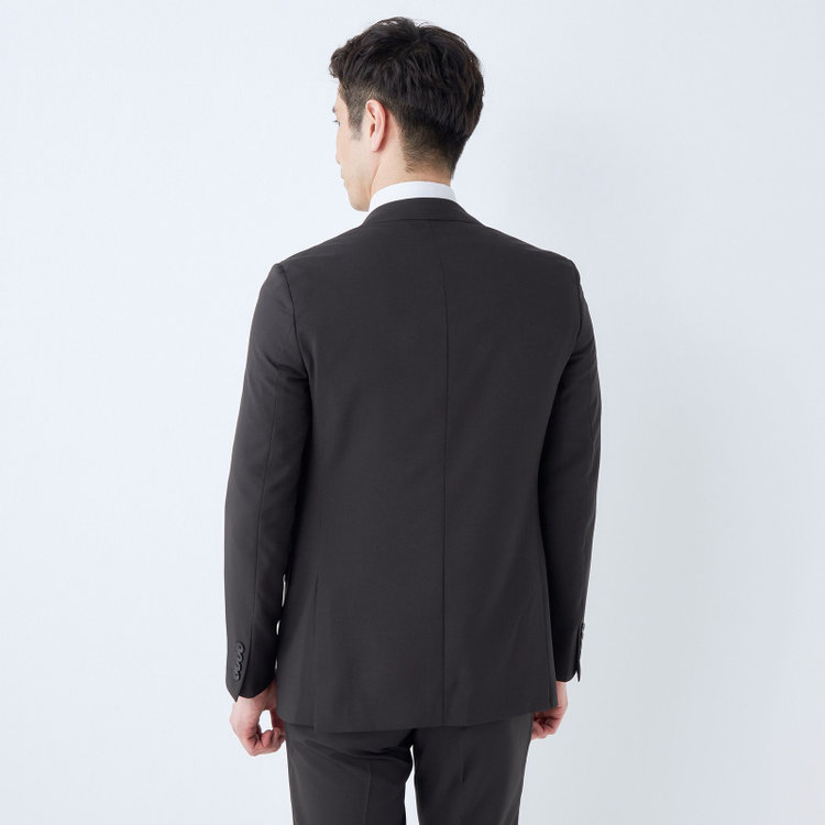 ＪＰ コンフォート 【JOHN PEARSE comfort】【春夏】2釦シングルスリーピーススーツ ショートタック/ブラック×マイクロチェック/ULTRA MOVE/※裾上げ必要 黒