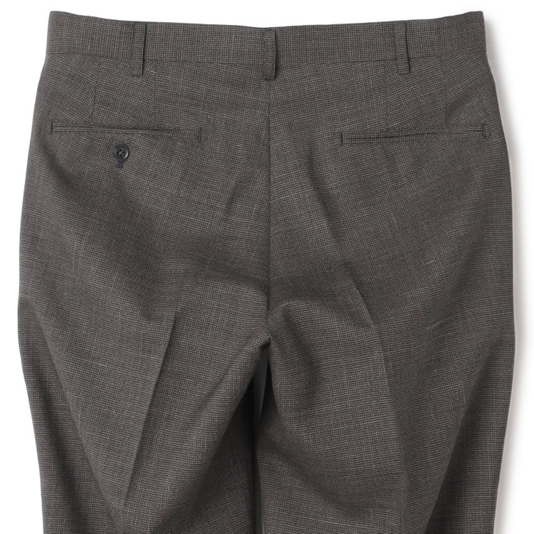 ＪＰ コンフォート 【JOHN PEARSE comfort】【春夏】ショートタックパンツ/ブラウン×ハウンドトゥース/ウエストムーブ/※裾上げ必要 茶中間