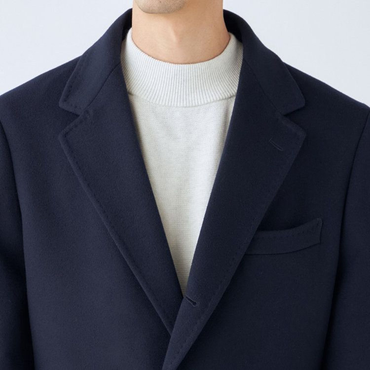 ソノタ（KONAKA用） 【THE 神 COAT】【Donato Vinci Italy UOMO】ウールチェスターコート/ネイビー/NEW ZEALAND LIMITED WOOL 紺中間