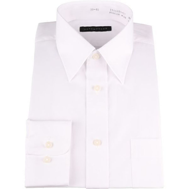 ＤＵＫＥ ＭＯＲＧＡ 【DUKEMORGAN】レギュラーカラードレスシャツ ホワイト×無地 ホワイト系(白)