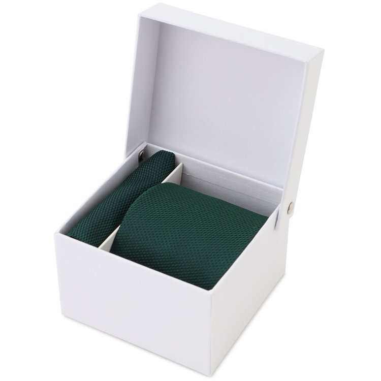 カンサイマンブルー 【イージーパーソナルカラータイ】【KANSAIMAN collection】シルクネクタイ＆ポケットチーフ付き/8.0㎝/冬 グリーン その他