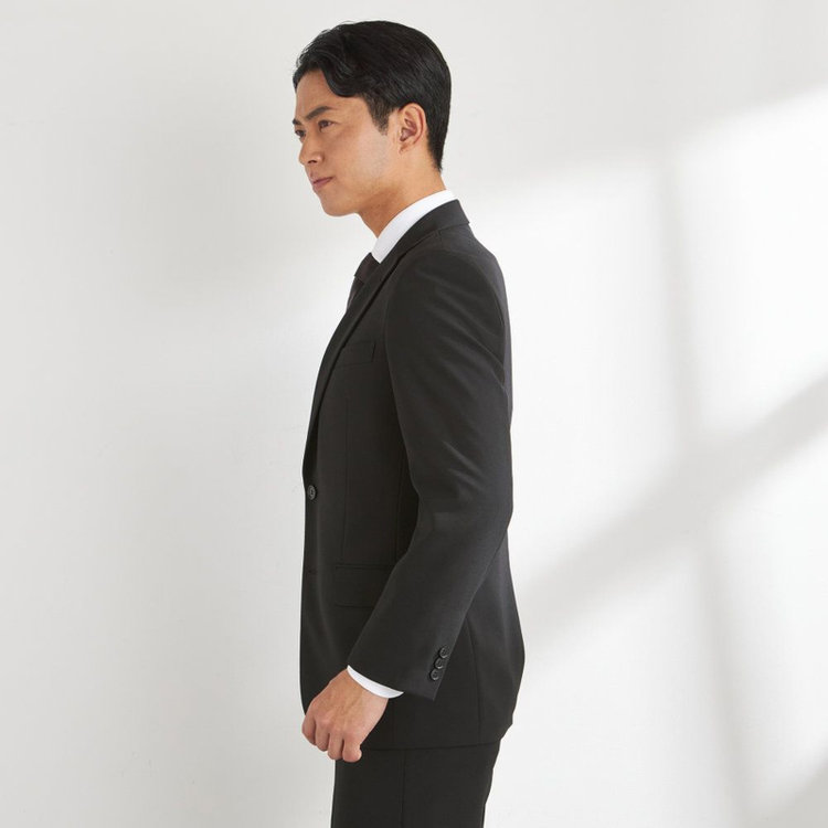 ソノタ（KONAKA用） 【ベーシックシルエット】2釦シングルフォーマルスーツ 1タックパンツ/アジャスター付/※裾上げ必要 黒
