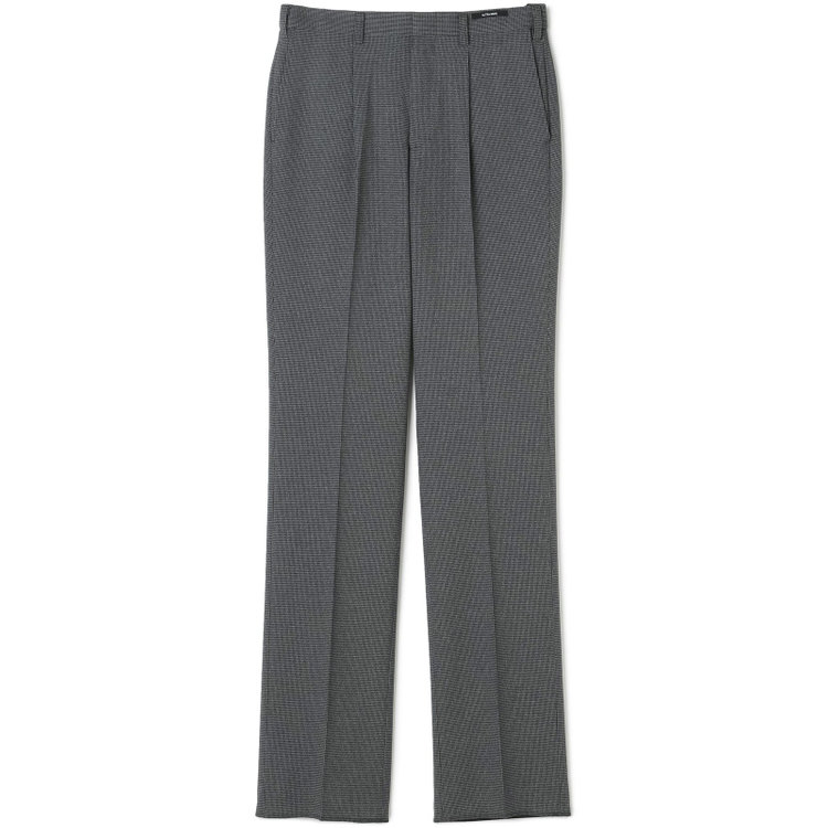 ジョンピアース 【JOHN PEARSE White】【秋冬】高機能ポリエステル 1タックスラックス/グレー＆ブラック×ハウンドトゥース/ウエストムーブ/ULTRA MOVE/裾上げ必要 グレー中間