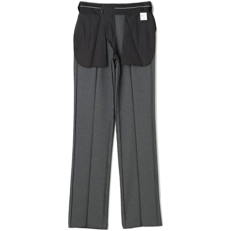 ジョンピアース 【JOHN PEARSE White】【秋冬】高機能ポリエステル 1タックスラックス/グレー＆ブラック×ハウンドトゥース/ウエストムーブ/ULTRA MOVE/裾上げ必要 グレー中間