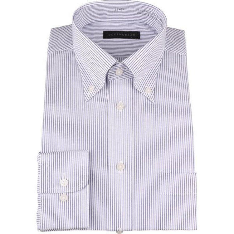 KONAKA　アウトレット 【WEB限定/OUTLET/汚れ・キズ等有】【DUKEMORGAN】【形態安定】ボタンダウンワイシャツ/ブルー×ストライプ ブルー系(青)