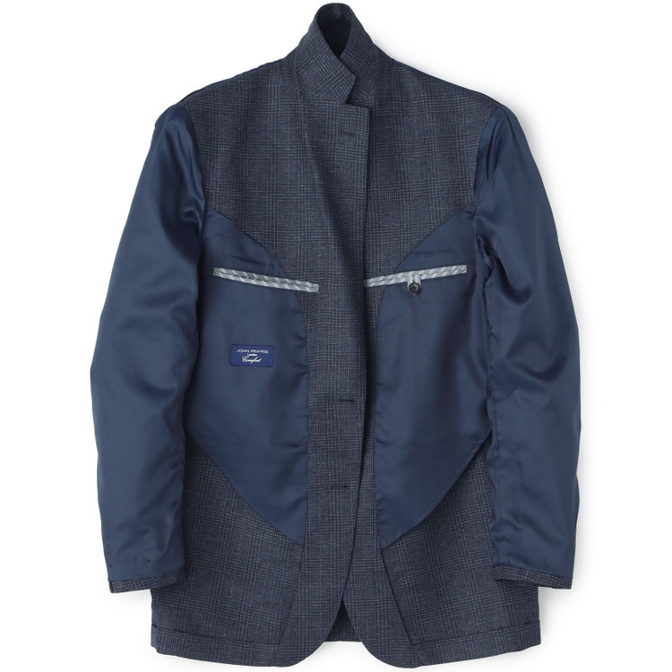 ＪＰコンフォート ネイビー 【JOHN PEARSE comfort navy】【春夏】2釦シングルジャケット/ネイビー×チェック/ULTRA MOVE/RIRANCHA/ウォッシャブル 紺中間