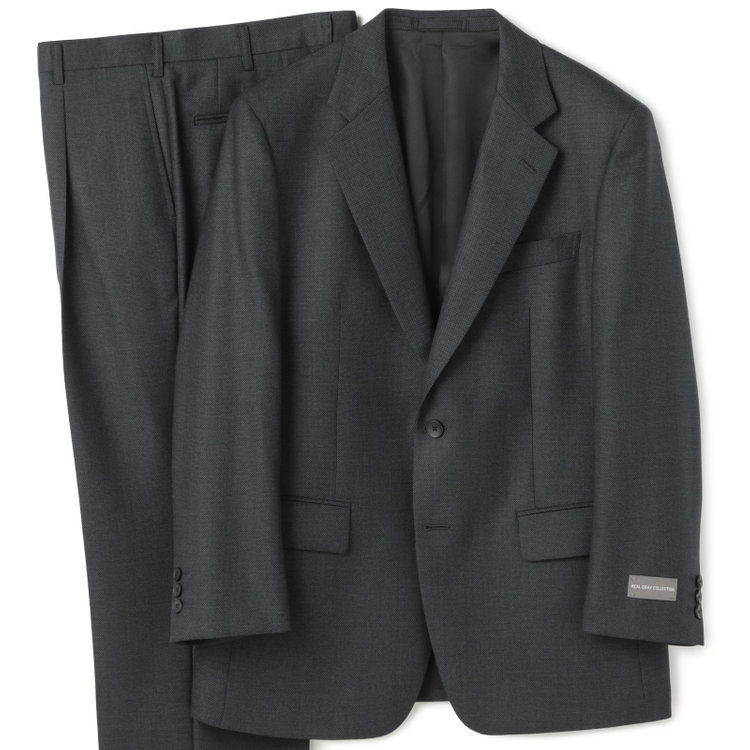 ドナートヴィンチ 【Donato Vinci Italy】【秋冬】2釦シングルスーツ 1タック/グレー×バーズアイ/REAL GRAY COLLECTION/NEW ZEALAND WOOL/SustainaBee Wool/※裾上げ必要 グレー濃色