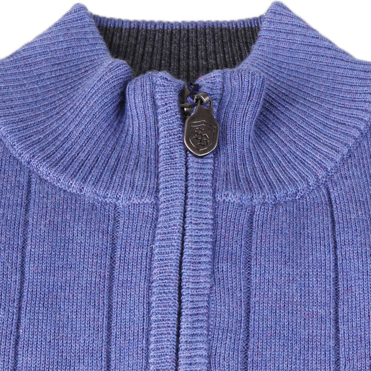 スタンリーブラッカ 【stanley blacker】【長袖】胸刺繍ダブルジップスタンドカーディガン/パープル パープル系(紫)