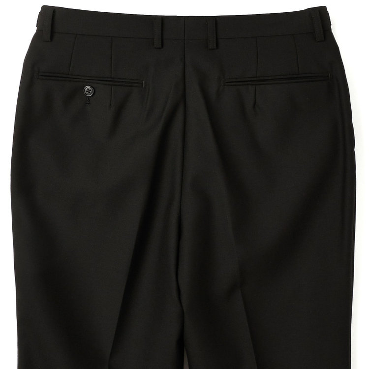 トゥルートップ 【TRUE TOP】【ベーシックシルエット】2釦シングルフォーマルスーツ 1タックパンツ/アジャスター付/※裾上げ必要 黒