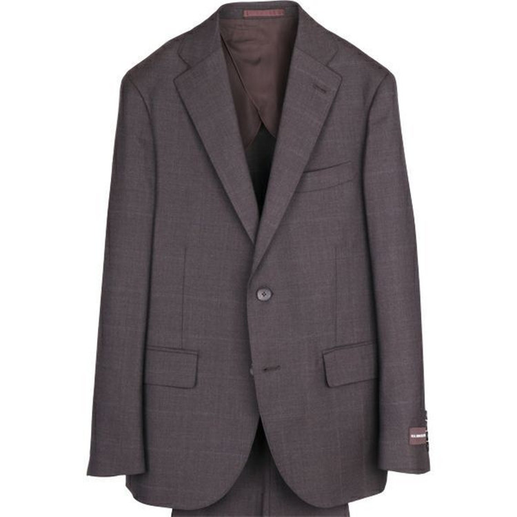 ＪＰ コンフォート 【JOHN PEARSE comfort】【春夏】2釦シングルスーツ 1タック/ブラウン×ウィンドペン/NEW ZEALAND LIMITED WOOL/REAL BROWN COLLECTION ブラウン系(茶)