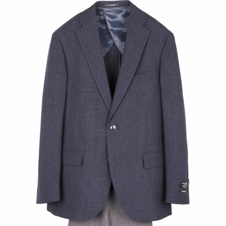ＪＰ コンフォート 【JOHN PEARSE comfort】【秋冬】コーディネートパンツ付/2釦シングルスーツ ショートタック/ネイビー×チェック+グレー×ソリッドパンツ/ULTRA MOVE/TRABEST/ウォッシャブル/ストレッチ ネイビー系(紺)