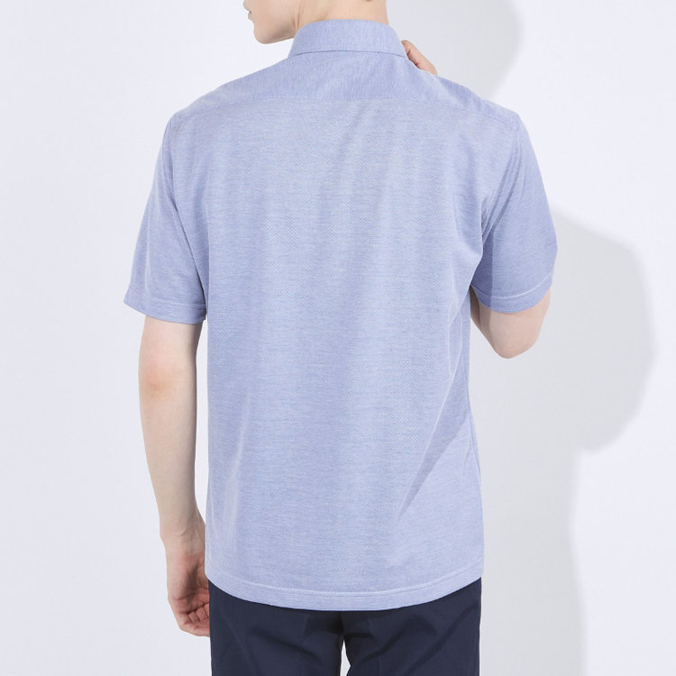 ＪＰコンフォート ネイビー 【半袖】【JOHN PEARSE comfort navy】【ノーアイロン】ボタンダウンビズポロシャツ プルオーバータイプ/サックス/ULTRA MOVE/ニット素材 紺淡色