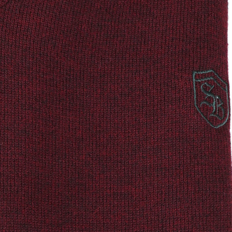 スタンリーブラッカ 【stanley blacker】【長袖】胸刺繍Vネックニットセーター/ワイン ワイン系(赤)