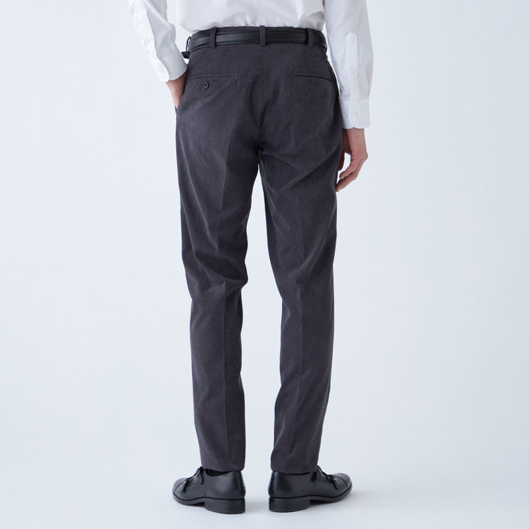 ＪＰ コンフォート 【JOHN PEARSE comfort navy】【秋冬】機能性ポリエステル 1タックパンツ/グレー×コーデュロイ/ウエストムーブ仕様/ULTRA MOVE/※裾上げ必要 グレー中間