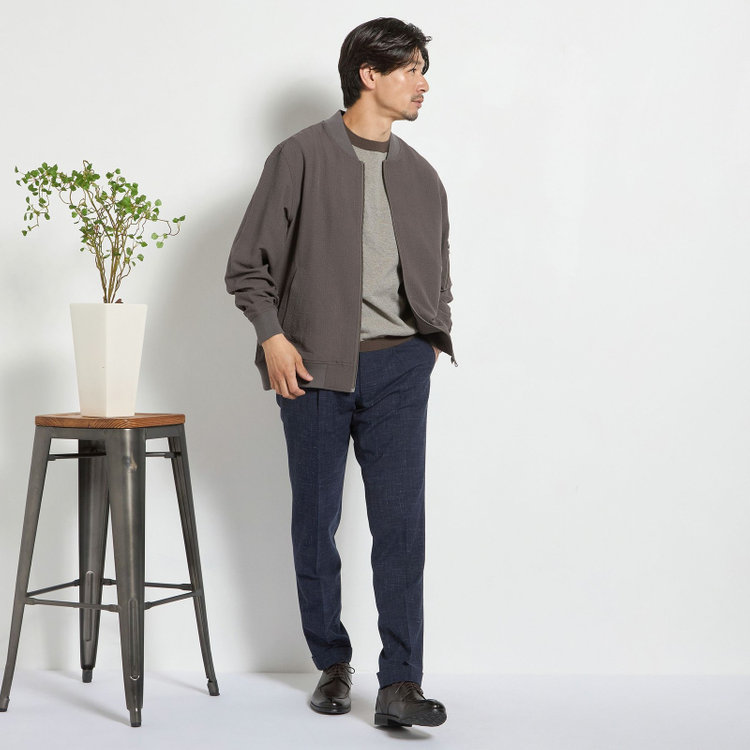 スタンリーブラッカ 【stanley blacker new york】【半袖】ボーダーニットティー/ブラウン 茶中間