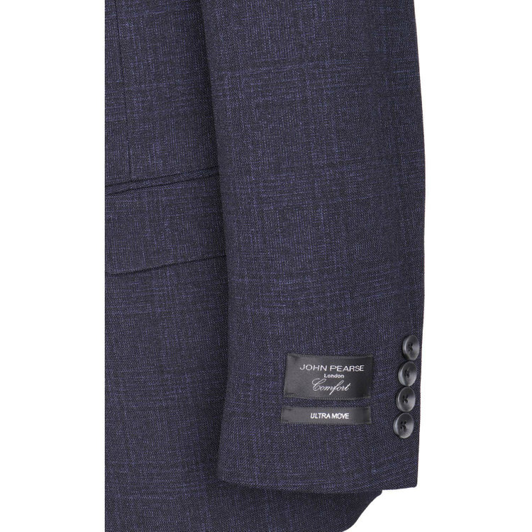 ＪＰ コンフォート 【JOHN PEARSE comfort】【秋冬】コーディネートパンツ付/2釦シングルスーツ ショートタック/ネイビー×チェック+グレー×ソリッドパンツ/ULTRA MOVE/TRABEST/ウォッシャブル/ストレッチ ネイビー系(紺)