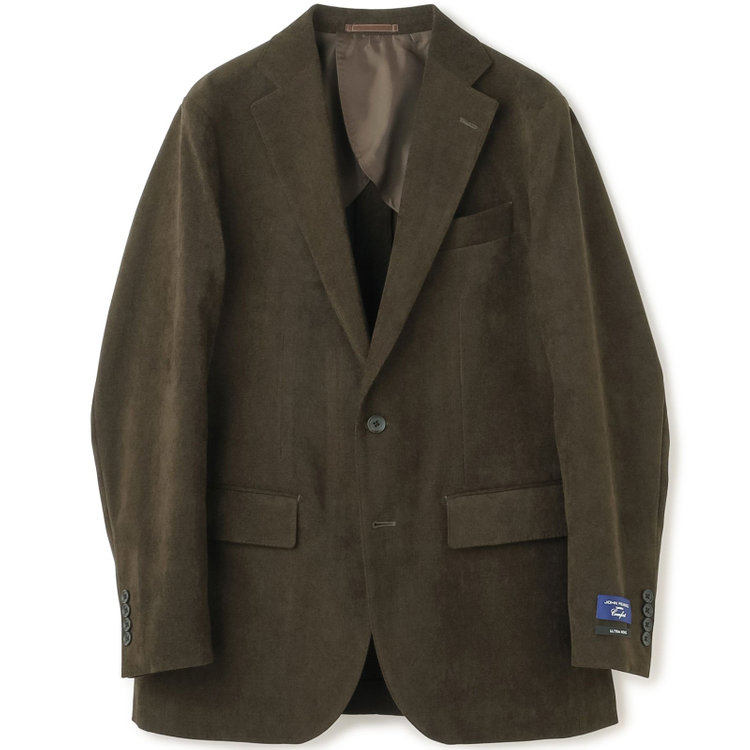ＪＰ コンフォート 【JOHN PEARSE comfort navy】【秋冬】機能性ポリエステル素材 2釦シングルジャケット/カーキ×コーデュロイ/ULTRA MOVE 緑濃色