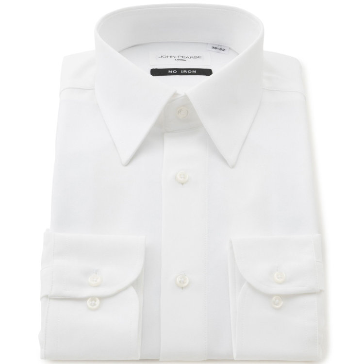 KONAKA　アウトレット 【WEB限定/OUTLET/汚れ・キズ等有】【JOHN PEARSE White】【形態安定】レギュラードレスシャツ/ホワイト/ULTRA MOVE 白