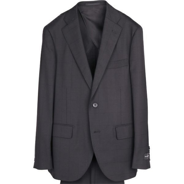 ＪＰ コンフォート 【JOHN PEARSE comfort】【春夏】2釦シングルスーツ 1タック/ブラック×ウィンドペン/NEW ZEALAND LIMITED WOOL/REAL BLACK COLLECTION ブラック系(黒)