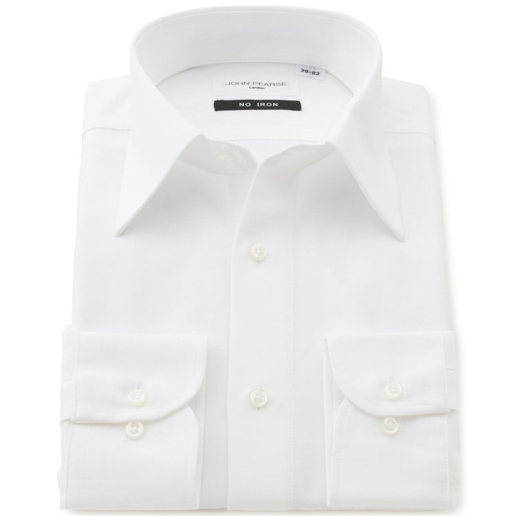 KONAKA　アウトレット 【WEB限定/OUTLET/汚れ・キズ等有】【JOHN PEARSE White】【形態安定】レギュラードレスシャツ/ホワイト/ULTRA MOVE 白