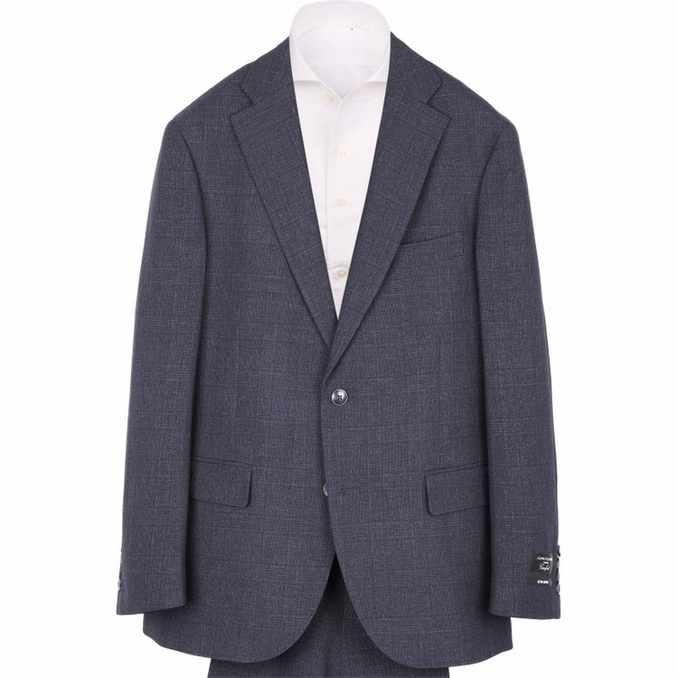 ＪＰ コンフォート 【JOHN PEARSE comfort】【秋冬】コーディネートパンツ付/2釦シングルスーツ ショートタック/ネイビー×チェック+グレー×ソリッドパンツ/ULTRA MOVE/TRABEST/ウォッシャブル/ストレッチ ネイビー系(紺)