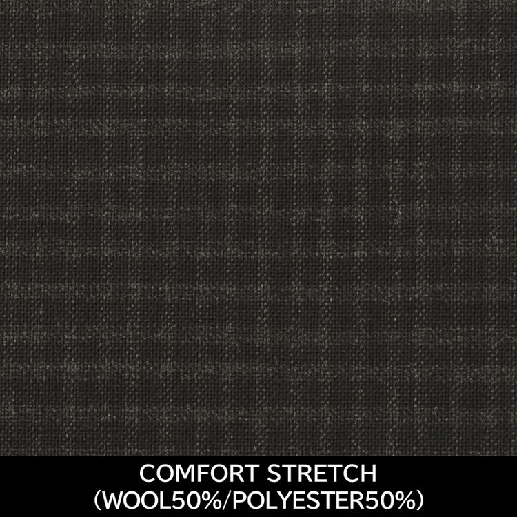 ジョンピアース 【パターンオーダー】【JOHN PEARSE WHITE 3釦】【春夏】スーツ/COMFORT STRETCH/ブラック×グレーチェック(WOOL50%/POLYESTER50%) ブラック系(黒)