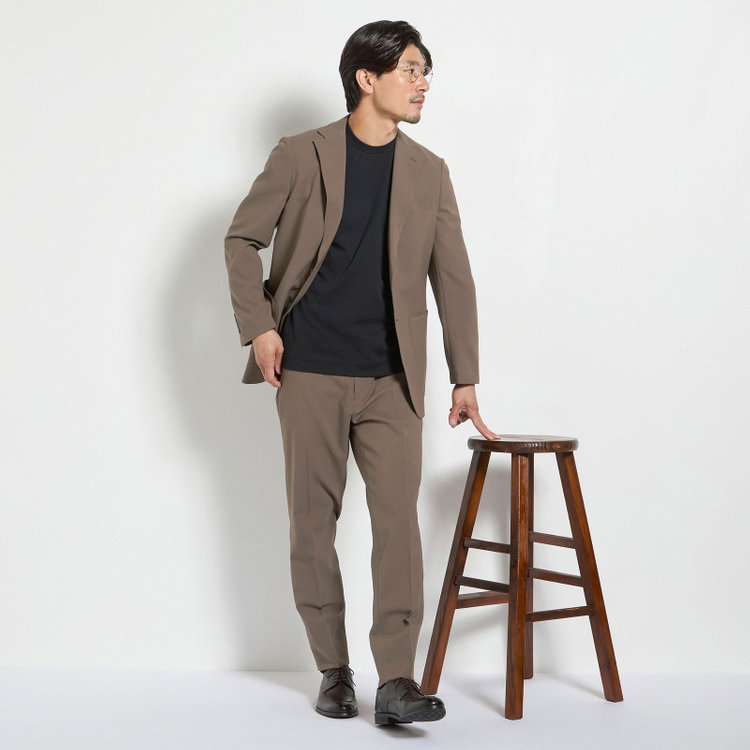 ハイスペックモーション 【HIGH SPEC MOTION】【春夏】ポリエステル2釦シングルジャケット/ブラウン 茶淡色