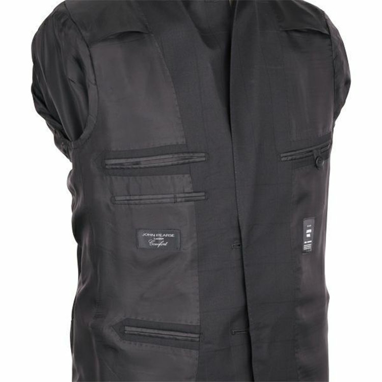 ＪＰ コンフォート 【JOHN PEARSE comfort】【春夏】2釦シングルスーツ 1タック/ブラック×ウィンドペン/NEW ZEALAND LIMITED WOOL/REAL BLACK COLLECTION ブラック系(黒)