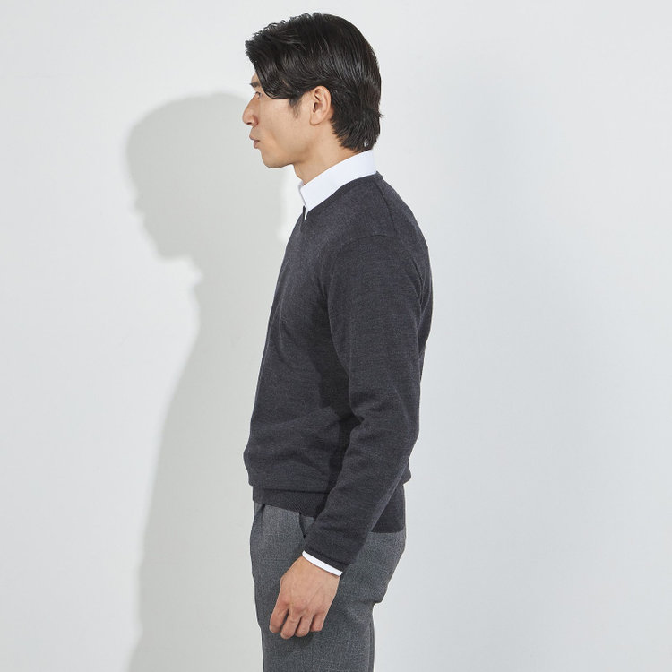 ＪＰコンフォート ネイビー 【JOHN PEARSE comfort navy】【秋冬】Vネックセーター/グレー グレー濃色