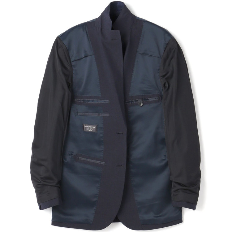 ＪＰ コンフォート 【JOHN PEARSE comfort】【春夏】2釦シングルスリーピーススーツ ショートタック/ネイビー×マイクロチェック/ULTRA MOVE/※裾上げ必要 紺中間