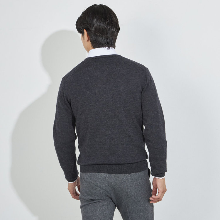 ＪＰコンフォート ネイビー 【JOHN PEARSE comfort navy】【秋冬】Vネックセーター/グレー グレー濃色