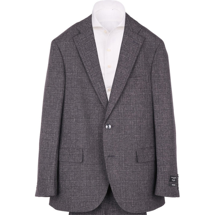 ＪＰ コンフォート 【JOHN PEARSE comfort】【秋冬】コーディネートパンツ付/2釦シングルスーツ ショートタック/グレー×チェック+グレー×ソリッドパンツ/ULTRA MOVE/TRABEST/ウォッシャブル/ストレッチ グレー系(灰)