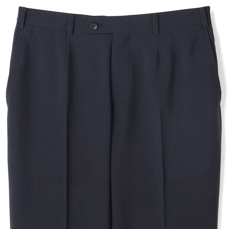 ＪＰ コンフォート 【JOHN PEARSE comfort】【春夏】2釦シングルスリーピーススーツ ショートタック/ネイビー×マイクロチェック/ULTRA MOVE/※裾上げ必要 紺中間