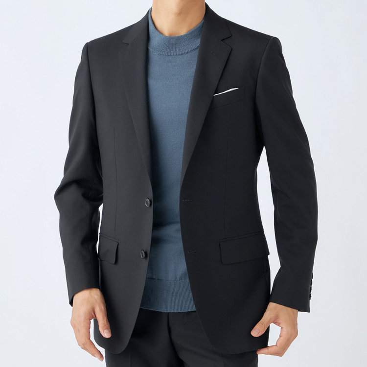 ＪＰセレクトライン 【JOHN PEARSE Black SELECT LINE】【年間】2釦シングルスーツ/ブラック×ソリッド/SHOWER CLEAN/※裾上げ必要 黒