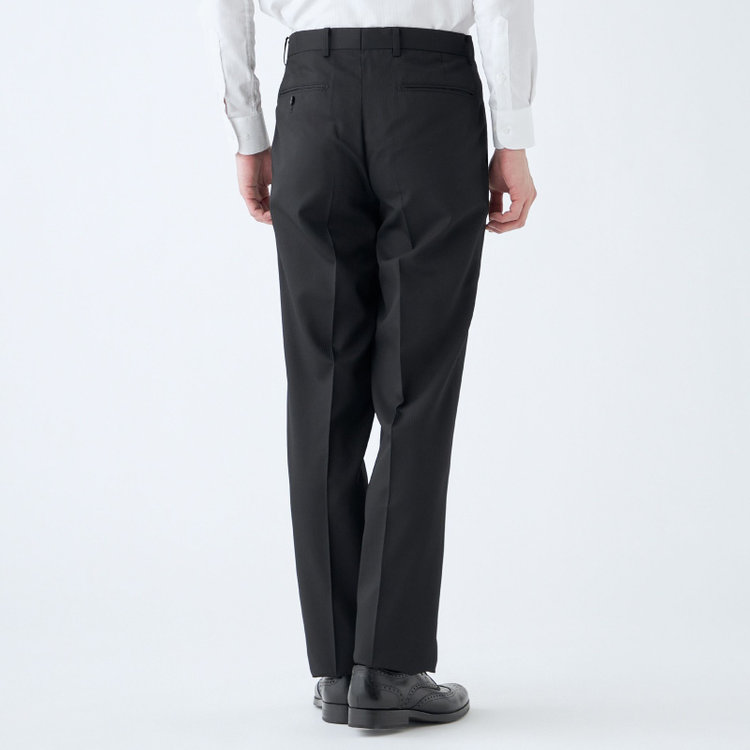 ＫＡＮＳＡＩＭＡＮ 【KANSAIMAN collection Style authentic】【秋冬】スペアパンツ付き/2釦シングルスーツ ショートタック/ブラック×シャドーストライプ/RAIN SUIT 黒