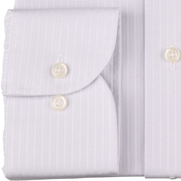 ジョンピアース 【JOHN PEARSE White】【形態安定】レギュラーカラードレスワイシャツ/グレー×ドビーストライプ/oil guard グレー系(灰)