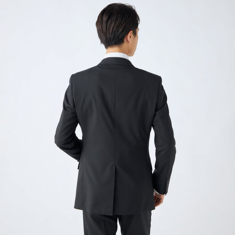 ＪＰセレクトライン 【JOHN PEARSE Black SELECT LINE】【年間】2釦シングルスーツ/ブラック×ソリッド/SHOWER CLEAN/※裾上げ必要 黒