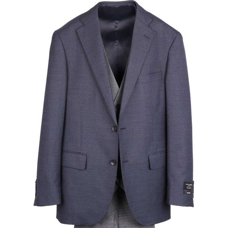 ＪＰ コンフォート 【JOHN PEARSE comfort】【秋冬】7WAY コーディネイトパンツ付き/2釦シングルスリーピーススーツ ショートタック/ネイビー×ソリッド+グレーパンツ/ULTRA MOVE/ウエストシャーリング/ウォッシャブル/ストレッチ ネイビー系(紺)