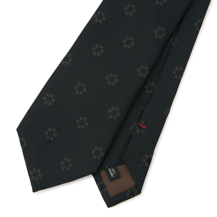 ドナートヴィンチ 【名品】【Donato Vinci Italy】シルク小紋柄ネクタイ 8.5cm;幅/ダークグリーン/MADE IN JAPAN その他