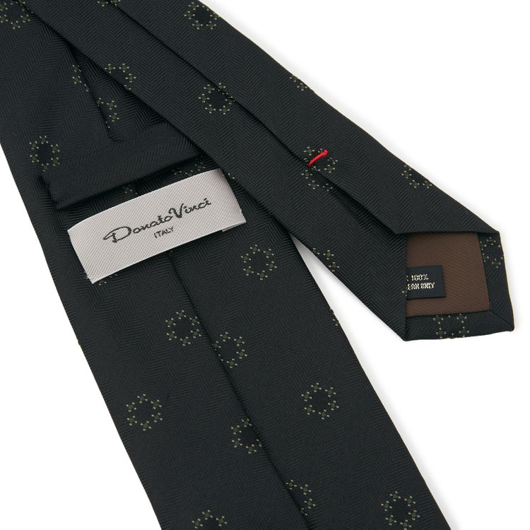 ドナートヴィンチ 【名品】【Donato Vinci Italy】シルク小紋柄ネクタイ 8.5cm;幅/ダークグリーン/MADE IN JAPAN その他