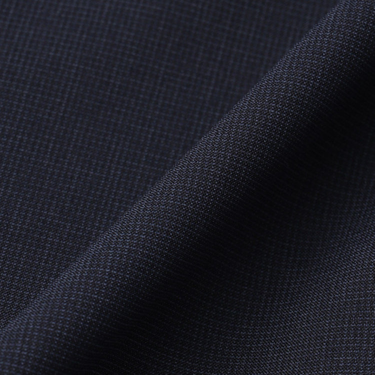 ＪＰ コンフォート 【JOHN PEARSE comfort】【春夏】2釦シングルスリーピーススーツ ショートタック/ネイビー×マイクロチェック/ULTRA MOVE/※裾上げ必要 紺中間