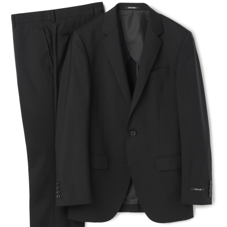 ＪＰセレクトライン 【JOHN PEARSE Black SELECT LINE】【年間】2釦シングルスーツ/ブラック×ソリッド/SHOWER CLEAN/※裾上げ必要 黒
