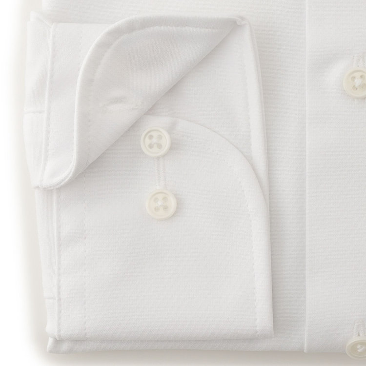 ドナートヴィンチウォモ 【Donato Vinci Italy Uomo】【ノーアイロン】ワイドカラードレスワイシャツ/ホワイト×ドビーツイル/ULTRA MOVE/ニット素材 白