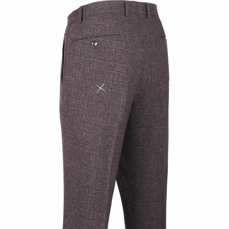 ＪＰ コンフォート 【JOHN PEARSE comfort】【秋冬】コーディネートパンツ付/2釦シングルスーツ ショートタック/ブラウン×チェック+グレー×ソリッドパンツ/ULTRA MOVE/TRABEST/ウォッシャブル/ストレッチ ブラウン系(茶)