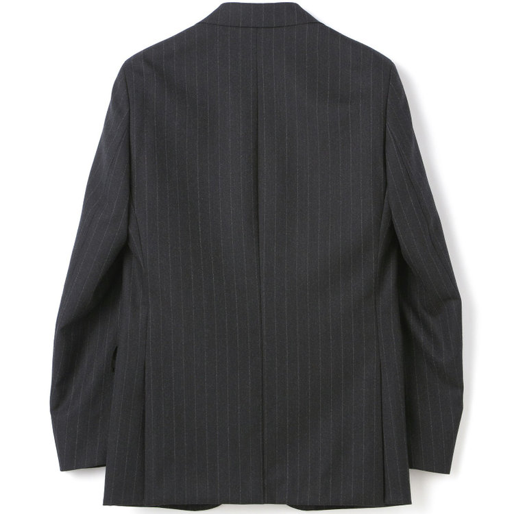 ＪＰ コンフォート 【JOHN PEARSE comfort】【秋冬】2釦シングルスーツ ショートタック/グレー×ストライプ/REAL GRAY/NEW ZEALAND WOOLSHOWER CLEAN/SustainaBee Wool/※裾上げ必要 グレー濃色