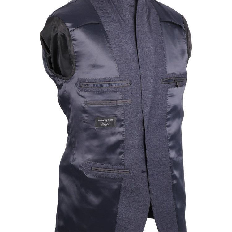 ＪＰ コンフォート 【JOHN PEARSE comfort】【秋冬】7WAY コーディネイトパンツ付き/2釦シングルスリーピーススーツ ショートタック/ネイビー×ソリッド+グレーパンツ/ULTRA MOVE/ウエストシャーリング/ウォッシャブル/ストレッチ ネイビー系(紺)