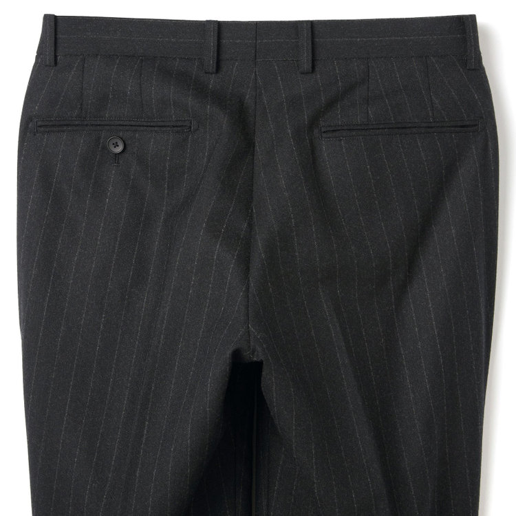 ＪＰ コンフォート 【JOHN PEARSE comfort】【秋冬】2釦シングルスーツ ショートタック/グレー×ストライプ/REAL GRAY/NEW ZEALAND WOOLSHOWER CLEAN/SustainaBee Wool/※裾上げ必要 グレー濃色