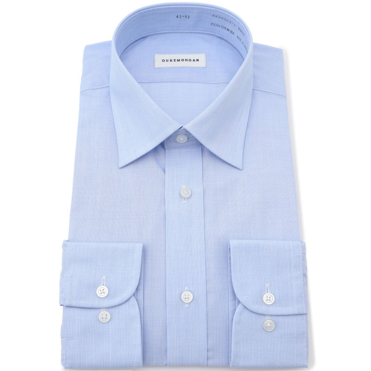 ＤＵＫＥ ＭＯＲＧＡ 【形態安定】ワイドカラーワイシャツ/ブルー 青濃色