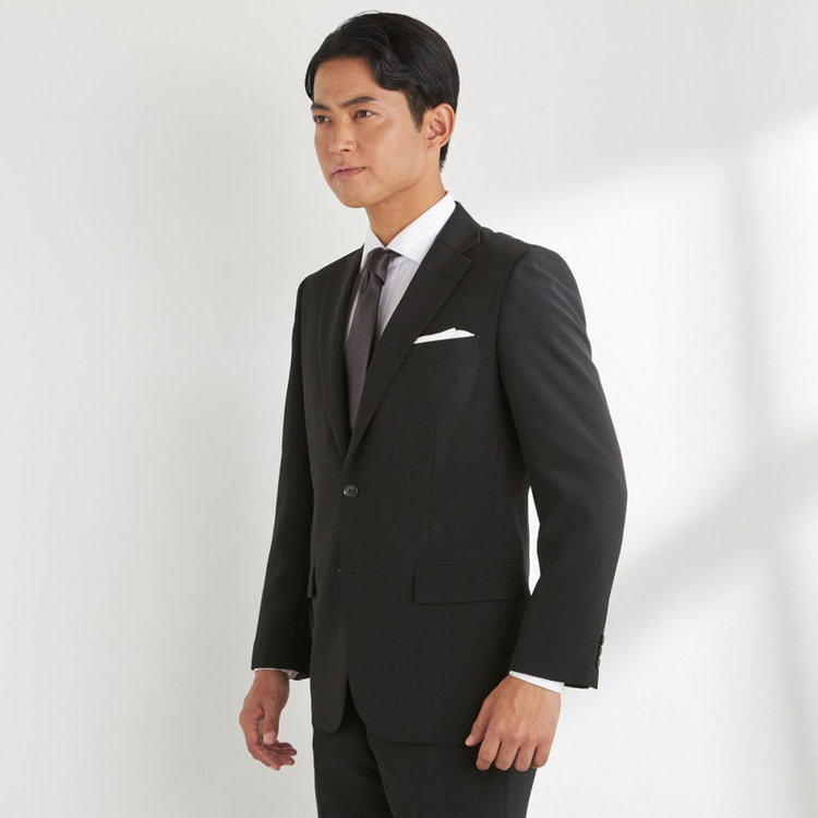 ソノタ（KONAKA用） 【ベーシックシルエット】2釦シングルフォーマルスーツ 1タックパンツ/アジャスター付/※裾上げ必要 黒